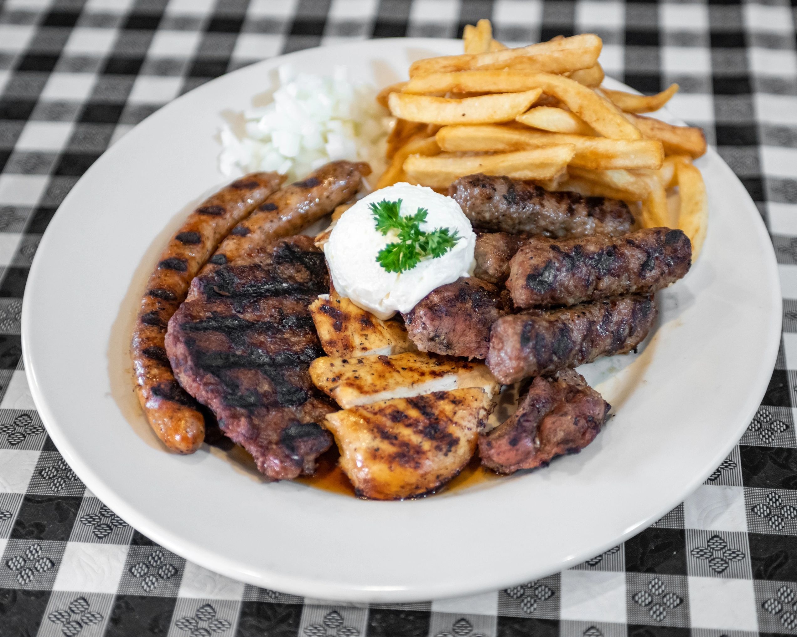 Sausages and fries