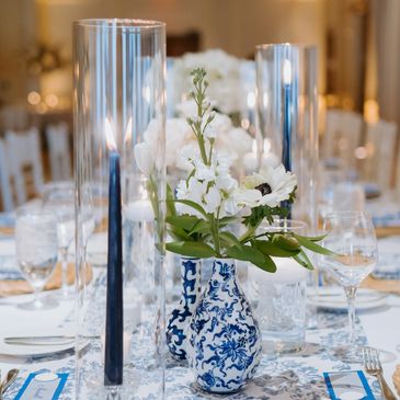 Blue and white hilton head wedding