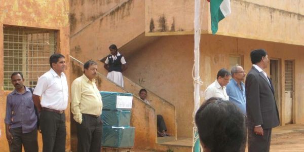 A Special session with the students appearing for Board Exams at Corporation school, Bangalore 