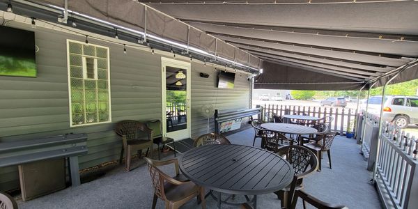 The Patio features two TV's and a sound bar to the enjoy the Big Game!