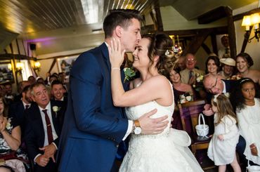 First kiss and smiles at Bartons Mill Basingstoke 