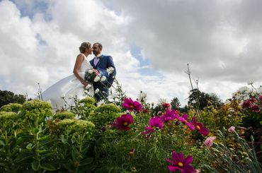 Wedding Photographs among the flowers at Cottrell Park Golf Club Cardiff
