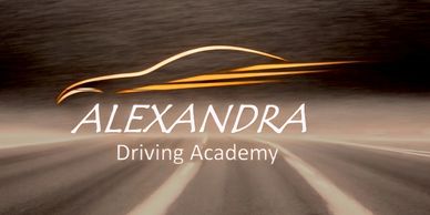 Logo of Alexandra Driving Academy with a stylized car outline.