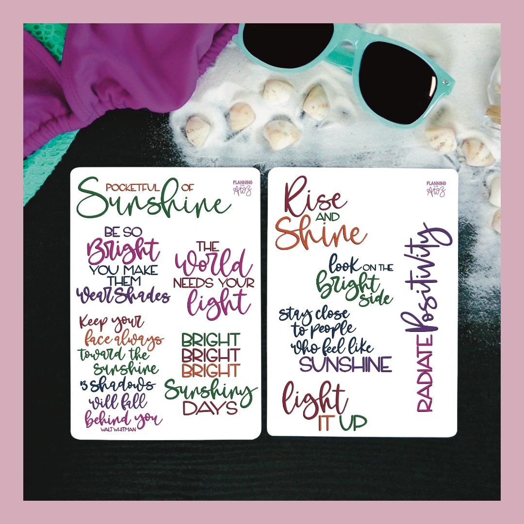 Shine Bright Quotes (Material: Clear Matte, Color: Deep Tones)