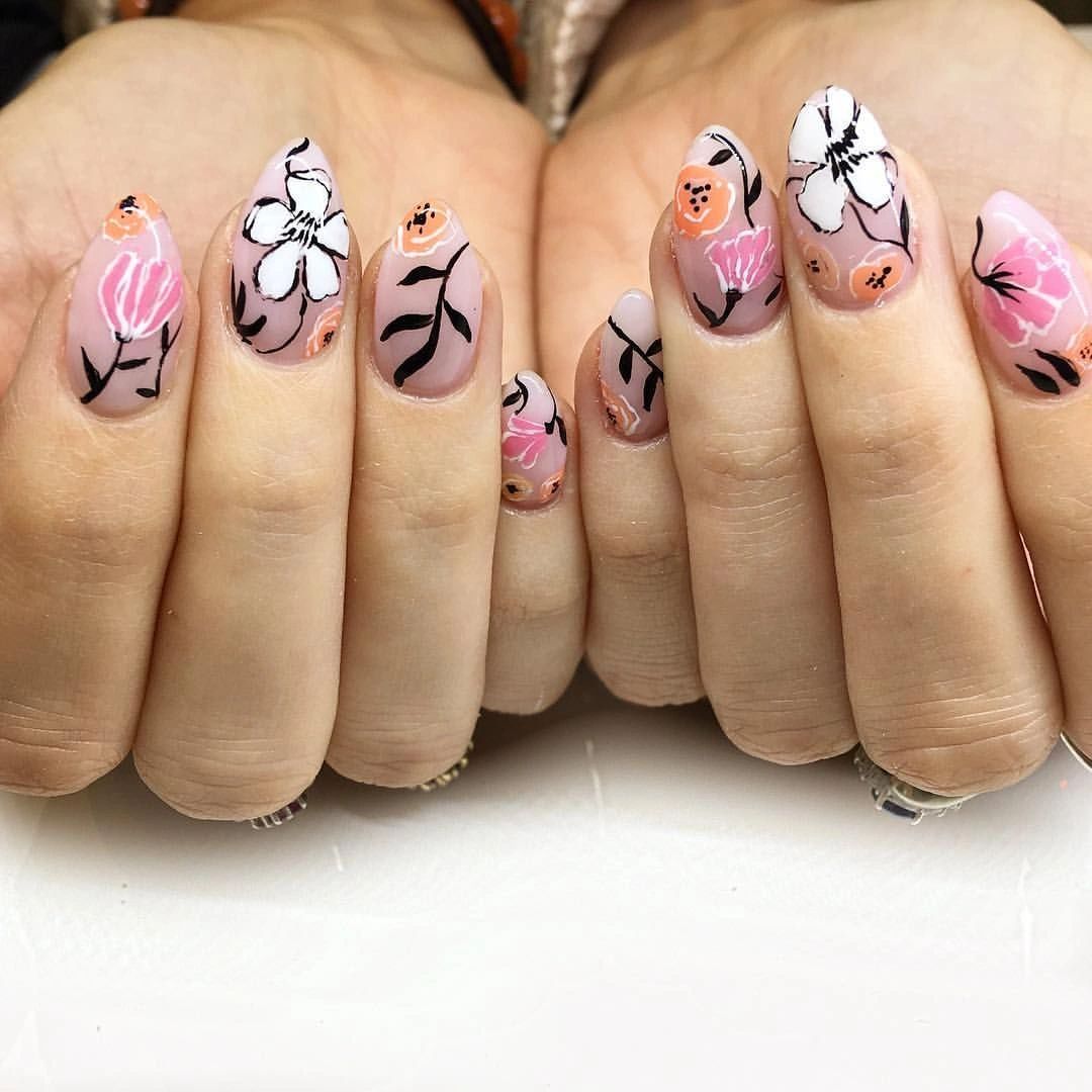 Fresh Summer Floral Nail Ideas