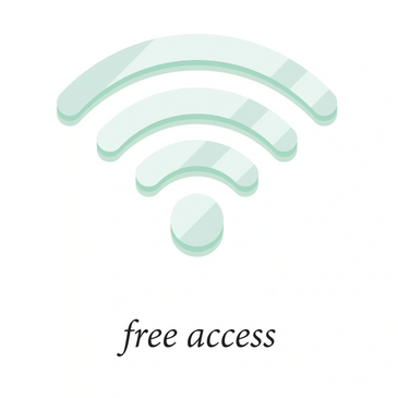 Wi-Fi symbol indicating free internet access.