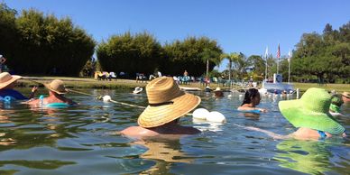 People bathing in Warm Mineral Springs.