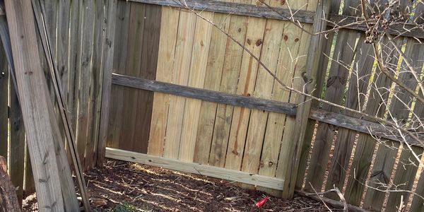 Fence repair. Handyman