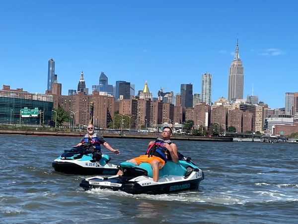 Father and Son Activity Jet Ski NYC East River Empire State Building jetski Tour new york city