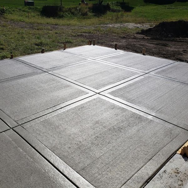 A Concrete Patio Being Built