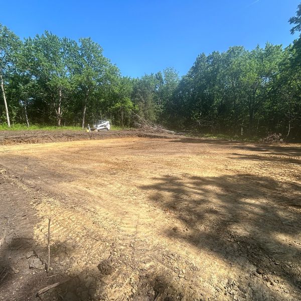 Excavation and grading for house pad