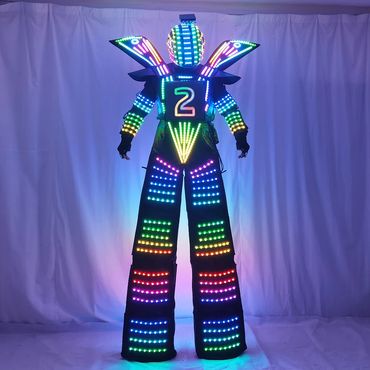 LED Lazer Robot Stilt Walker by The Amazing Ziggy - offers an amazing experience for your guests!
