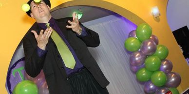 Ziggy can roam your event while juggling and becoming the life of the party!