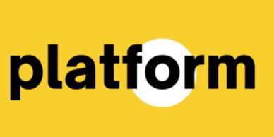 Logo with the word 'platform' on a yellow background.