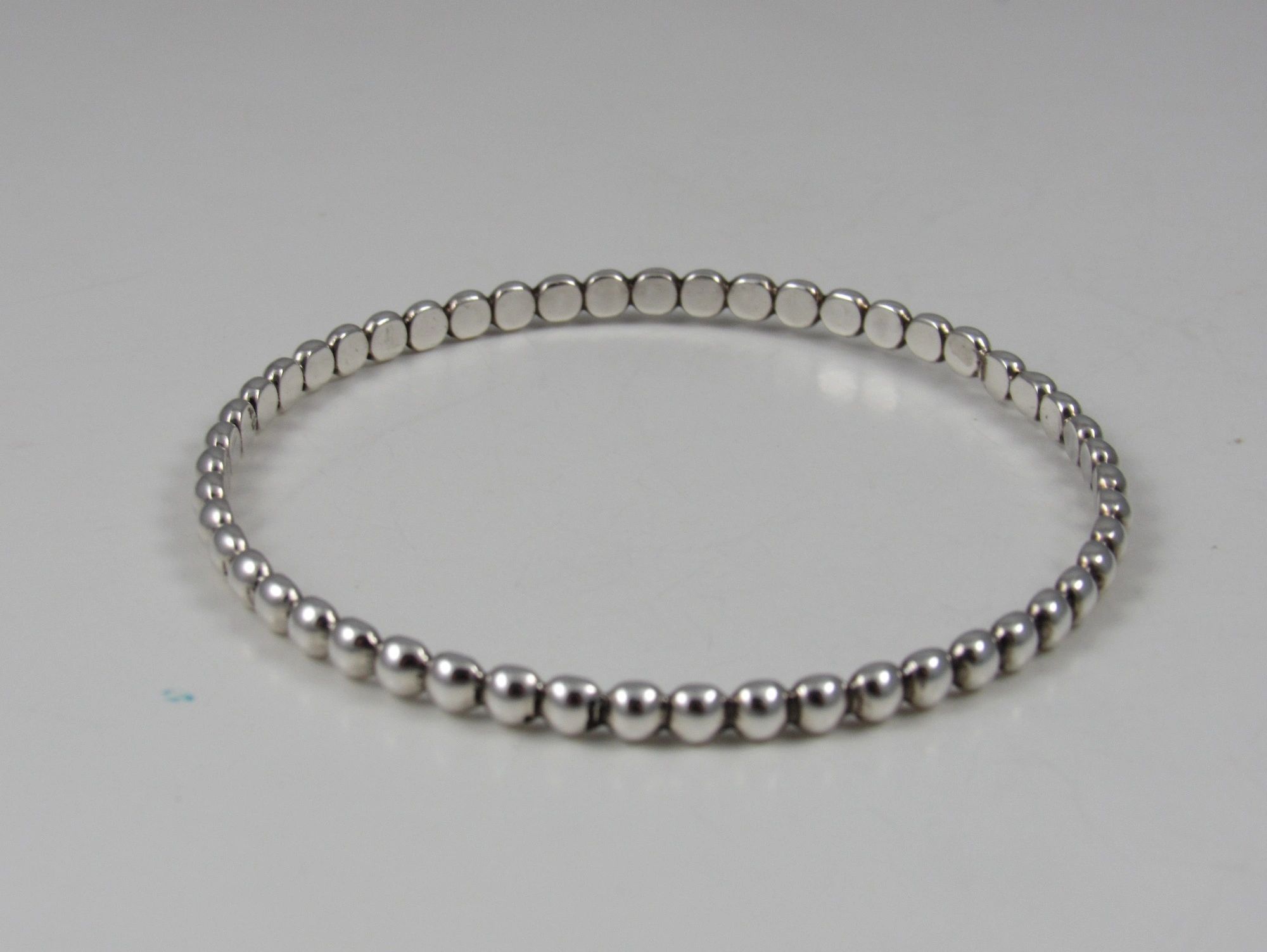 Sterling Silver Bead Bangle #1020