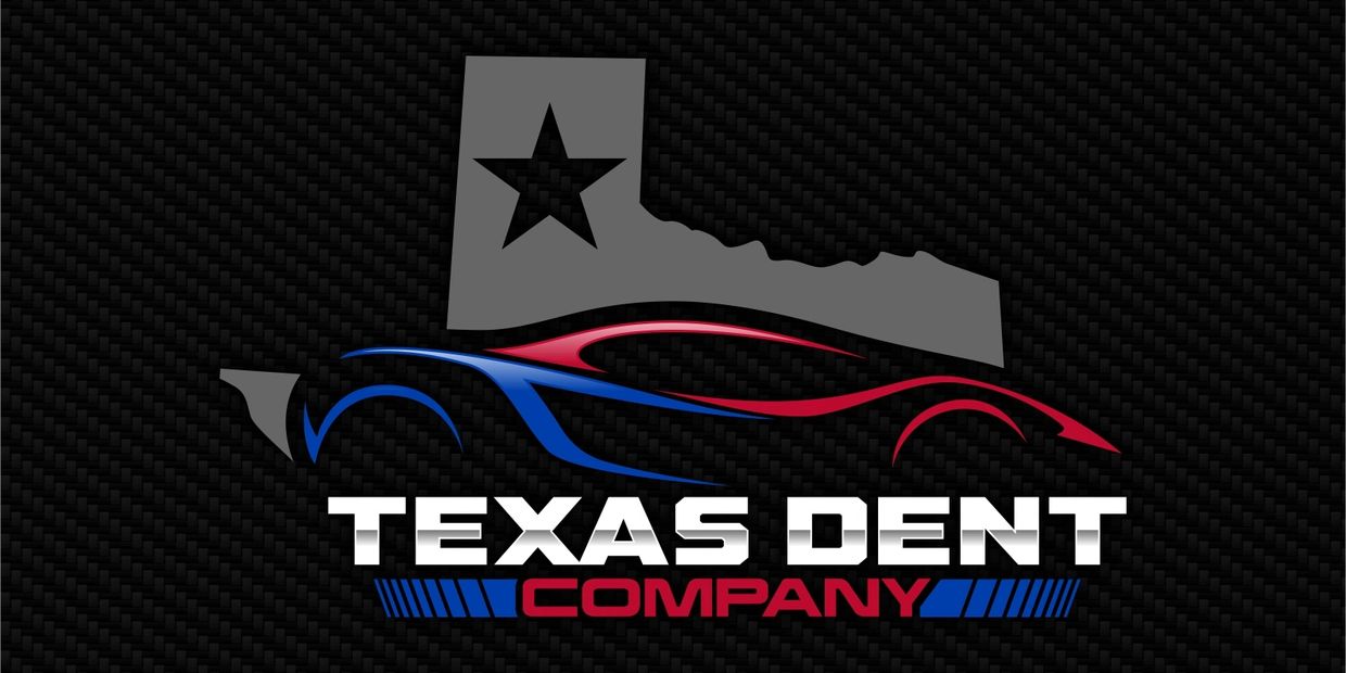 A texas dent company logo with the state of texas in the background.