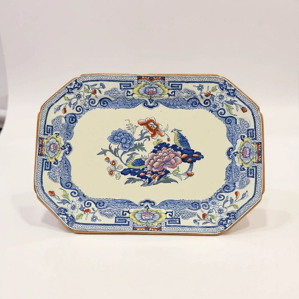 “ Blue Pheasants” Masons Iron Stone China —