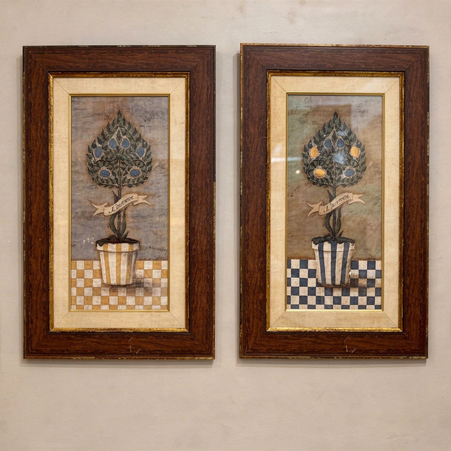 Checker Topiary Prints Set
