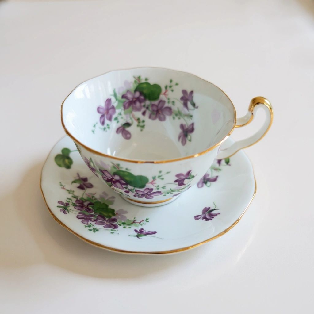 Adderley Violets English Bone China Set (4)