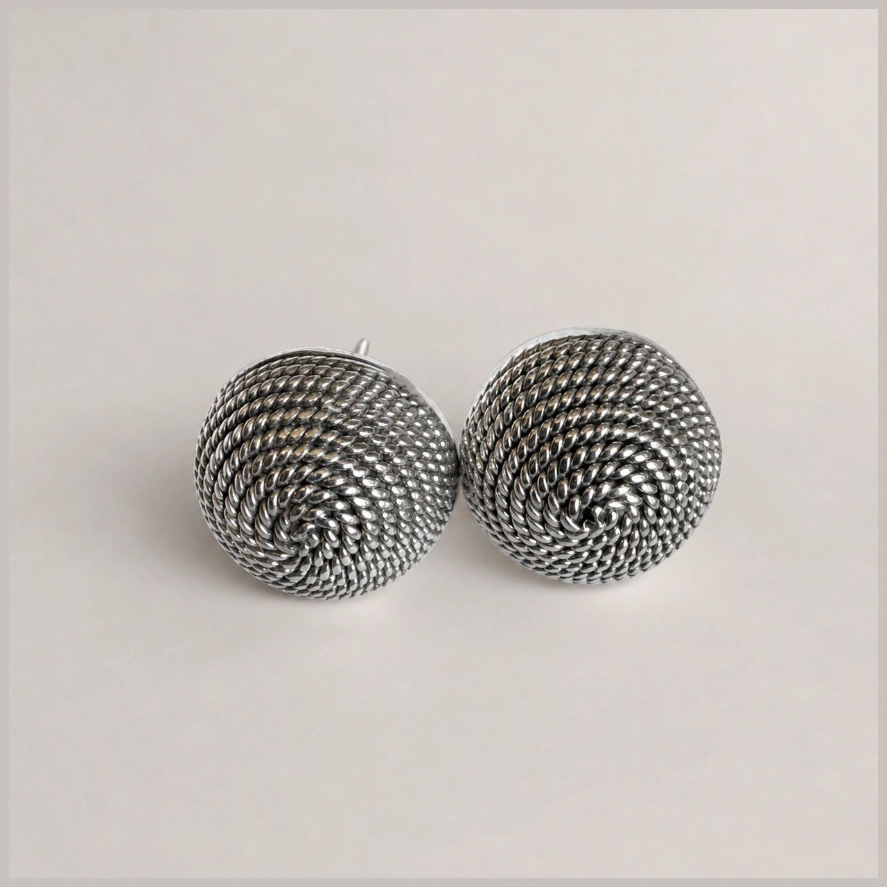 Taxco Dome Rope Earrings, .925 Sterling Silver