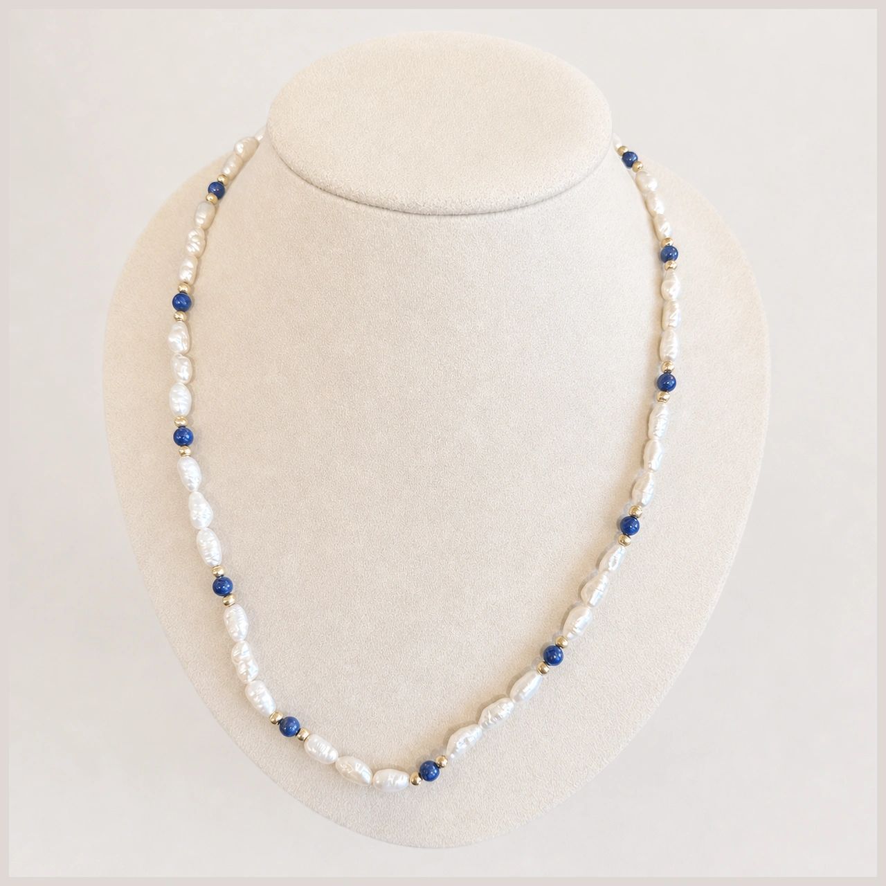 Freshwater Pearl & Lapis 14K Necklace
