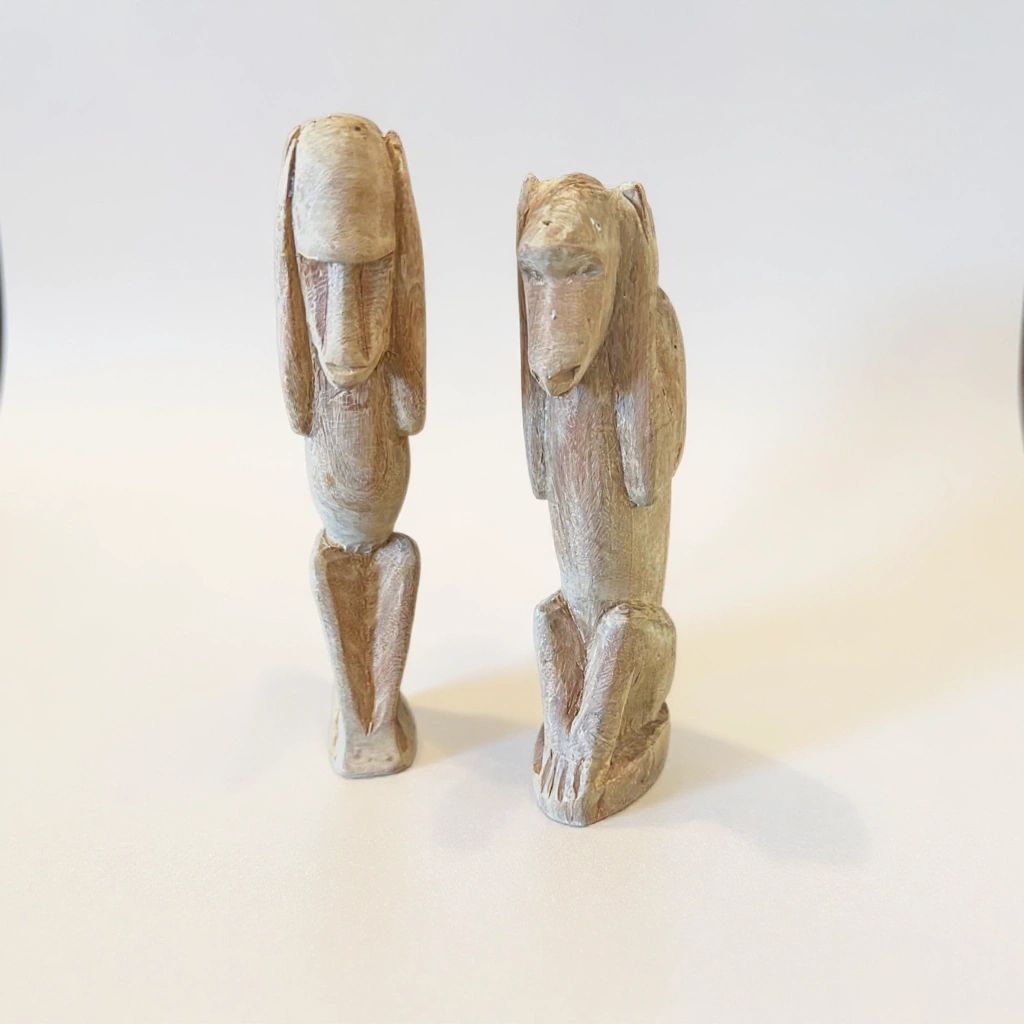 Hear No Evil Hand Carved Monkeys