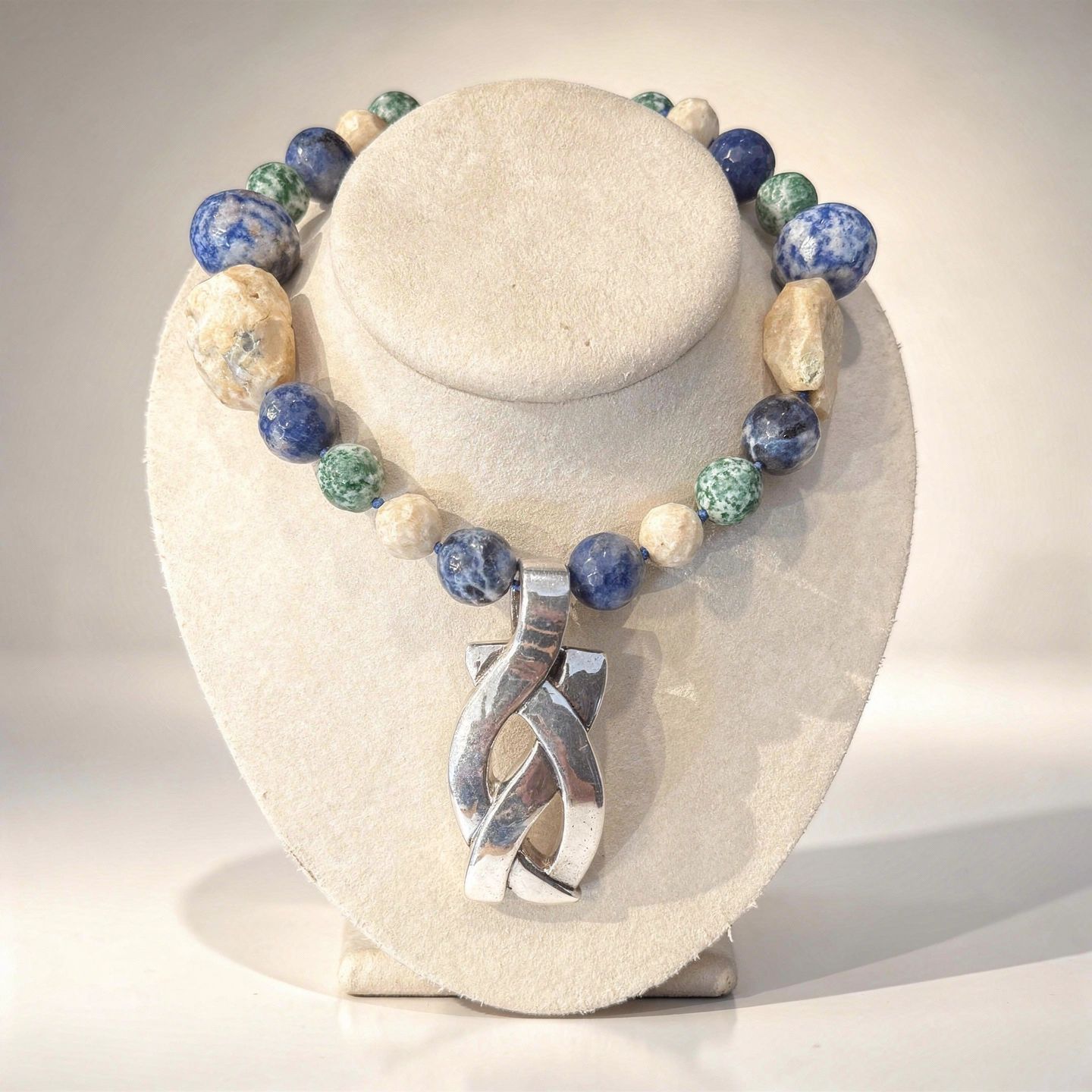 Multi Stone Necklace 925SSL