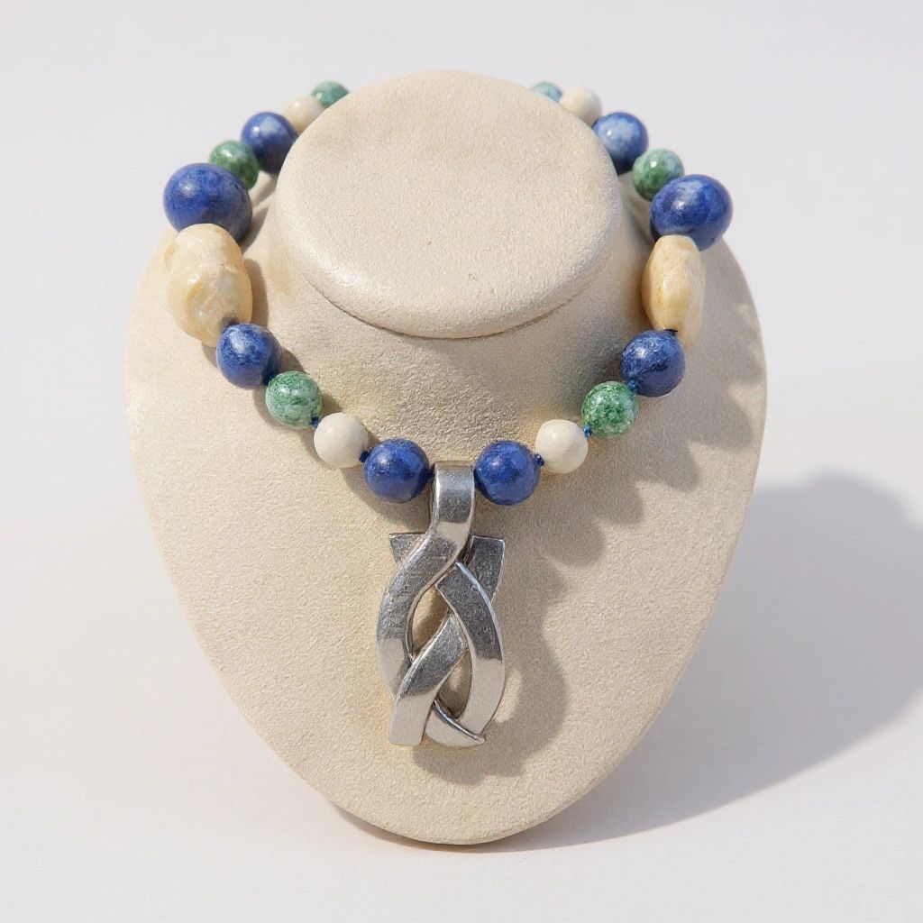 Multi Stone Necklace 925SSL