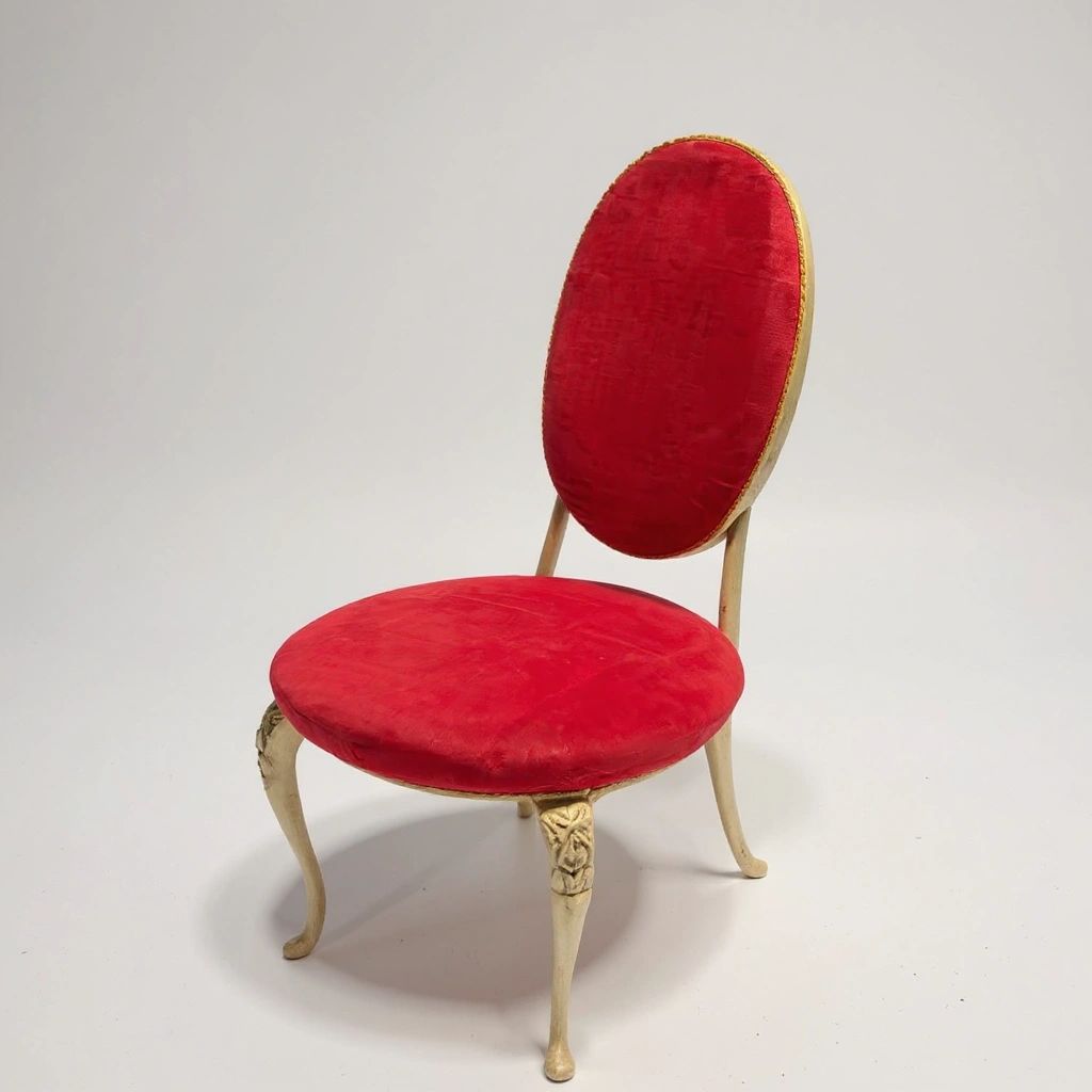 Red Metal Vanity Chair