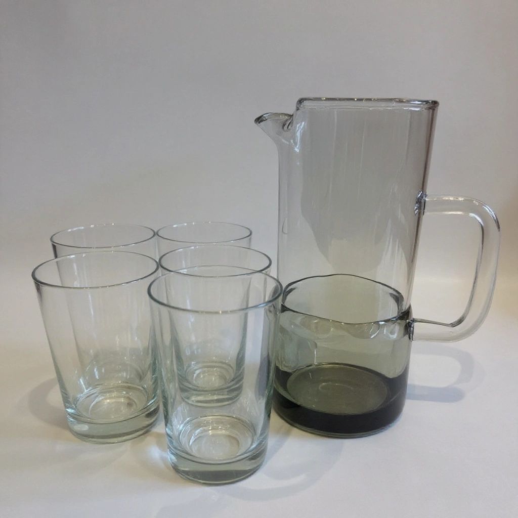 Pitcher and 4 Glass Cups