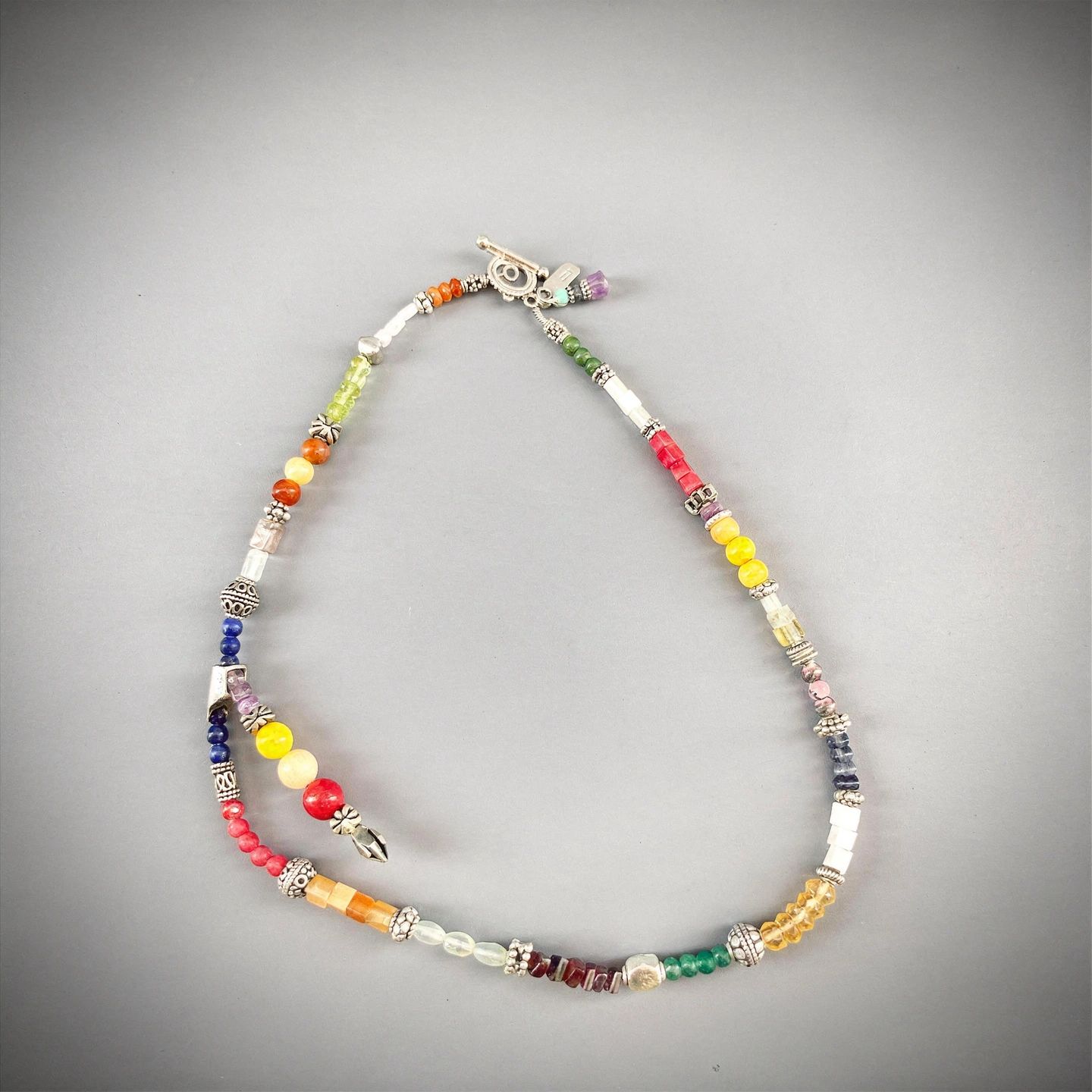 Rb Multi Stone Necklace .925