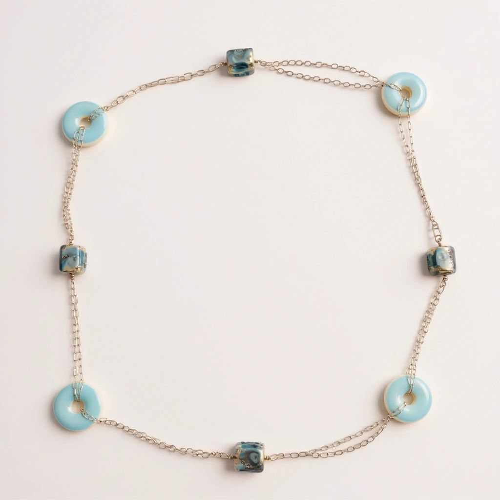 Artisan Lampwork Glass and Silver Necklace