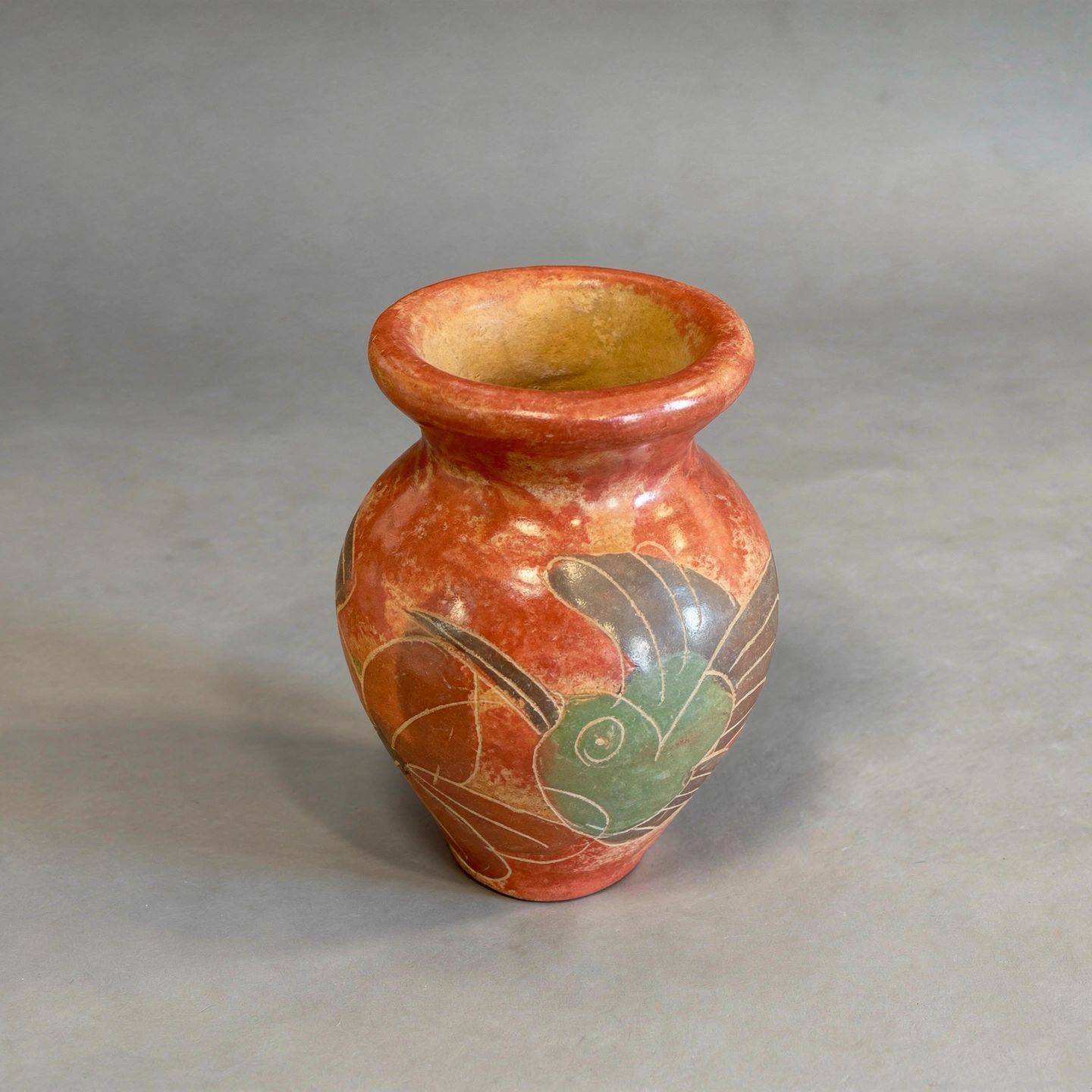 Small Ceramic Vase With Humming Bird