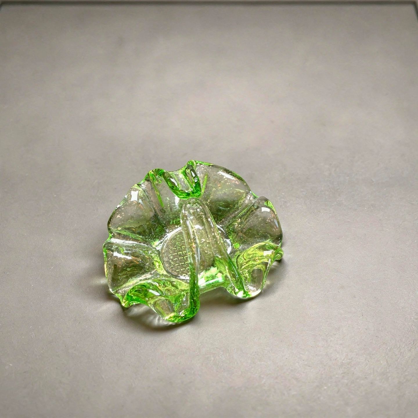 Small Green Glass Basket