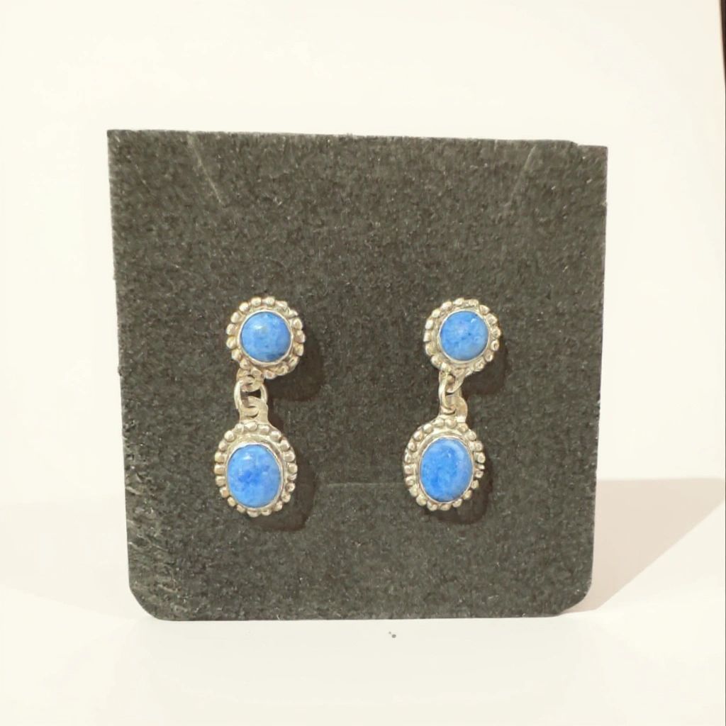 Sterling Navajo Lapis Earrings