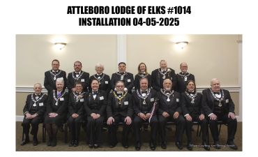 Group photo of Attleboro Lodge of Elks members in formal attire.