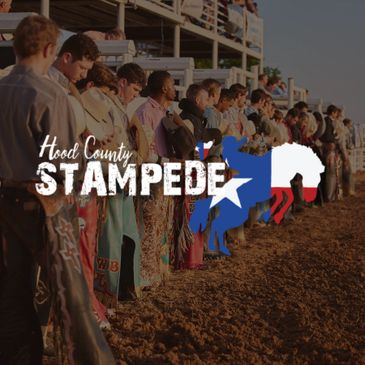 Cowboys lined up at the rodeo arena for Hood County Stampede event.