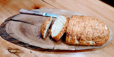 Small live edge bread board under 14"  Perfect for serving fresh bread. 