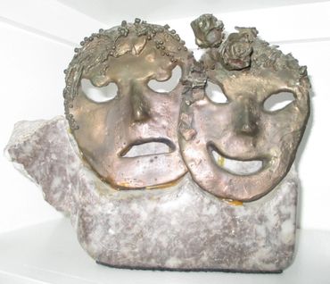 Masques, Bronze and Alabaster, 12"x12", $5000.