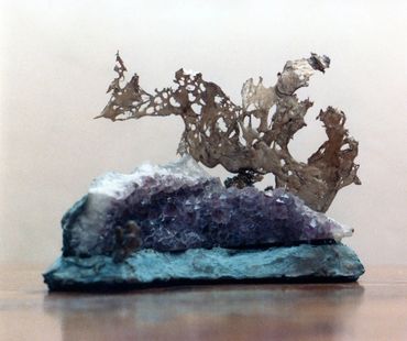 Crystal Splash, Amethyst Geode and Bronze, SOLD.