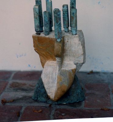 Menorah, Bronze and Alabaster, $6000.