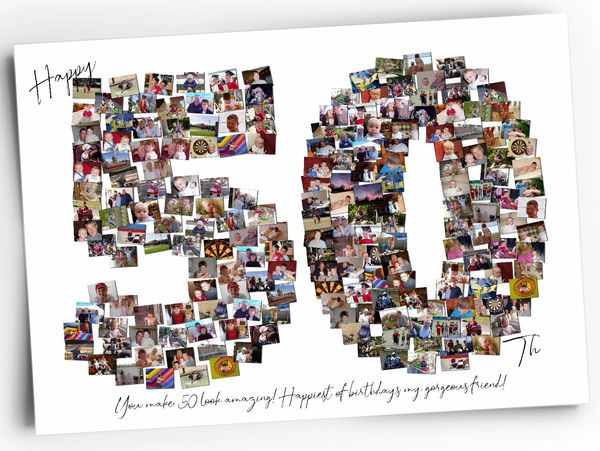 Birthday Collage for Milestrone Gifts... wall worthy photo collages with Photo Mosaics Australia