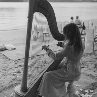 Beach Harp musician harpist ceremony music wedding casual music live palm station church northern