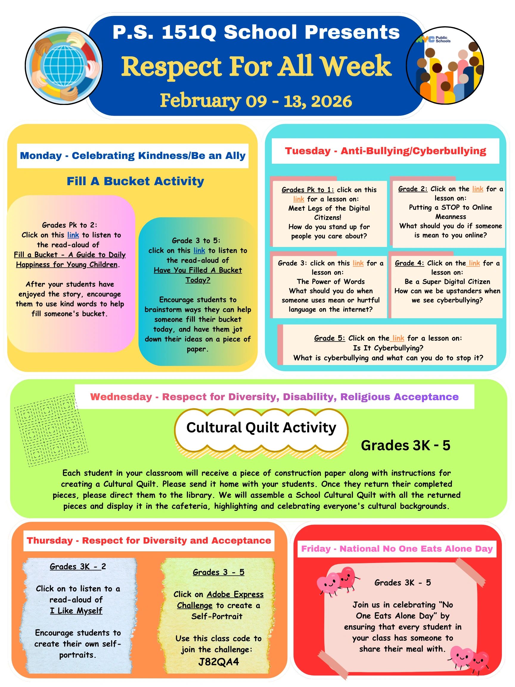 Respect For All Activities Flyer