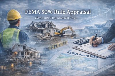 FEMA 50% Rule Appraisal for flood damage assessment and repair planning.
