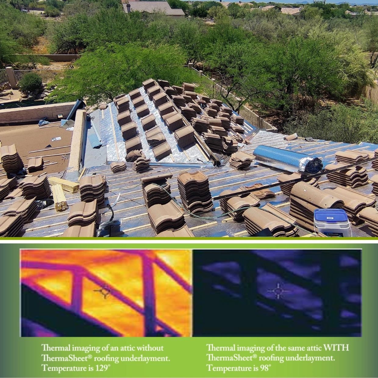 Low-E Thermasheet is installed by Black Mountain Systems and Black Mountain Roofing AZ