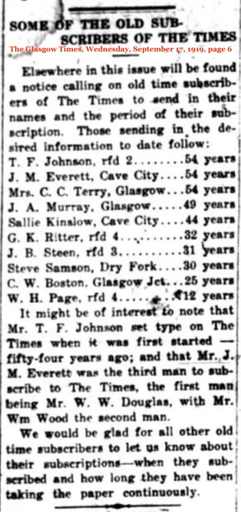 The Glasgow Times, 1865-2020