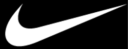 Nike logo on black background.