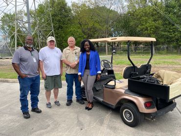 Gracious donation of a golf cart to The Bridge. Thanks to Tom Johnson, Jim Syzdek, & CKD Golf Carts!
