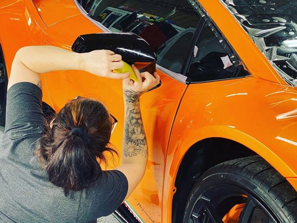 Paint protection film and ceramic window tint install on truck to reduce rock chips and heat in car